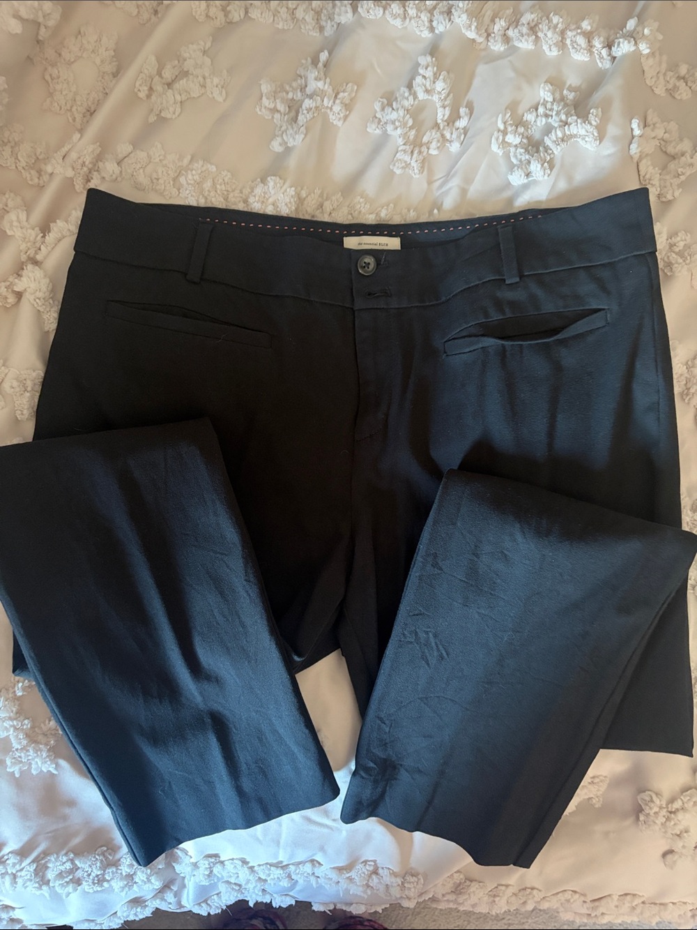 Anthropologie Black Slim Straight Leg Pants size 14